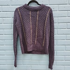 Michael Kors Women Wool Jumper Sweater Chain Navy Size M